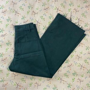 Zara green marine straight leg pants